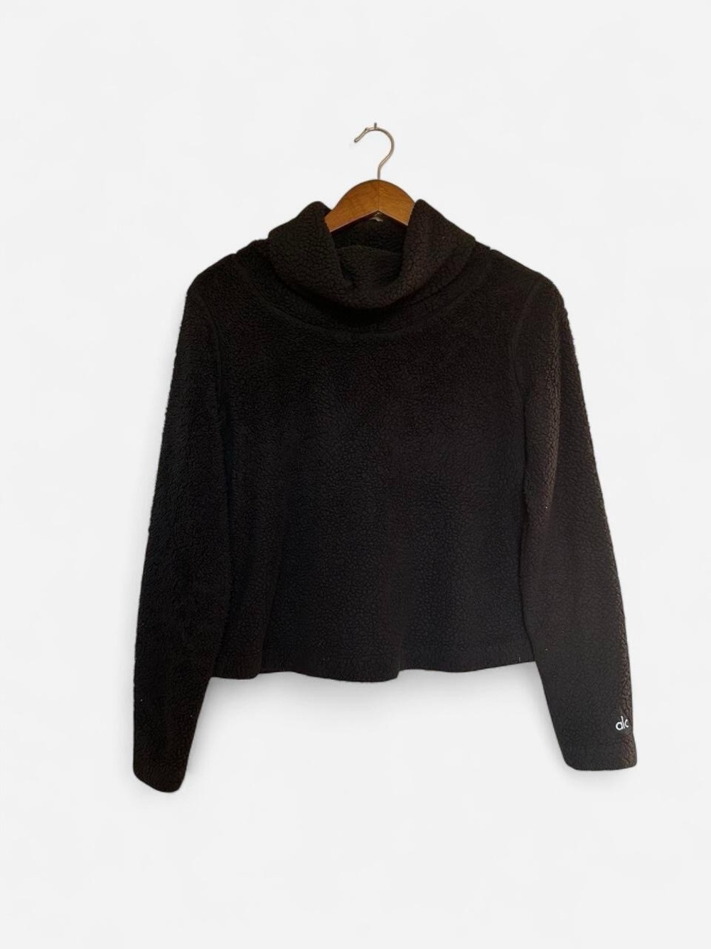 Alo Black Fleece Turtleneck Sweatshirt